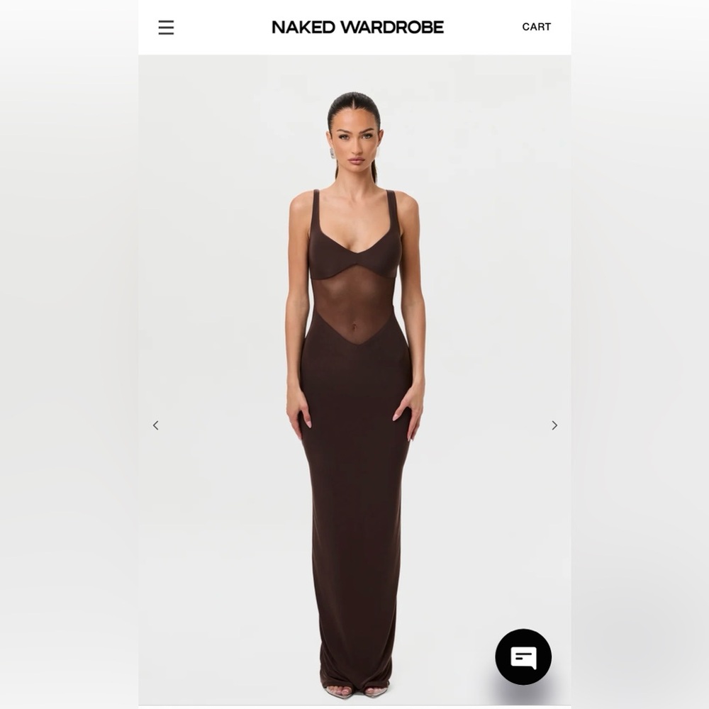 Naked Wardrobe Chocolate Sheer Gown